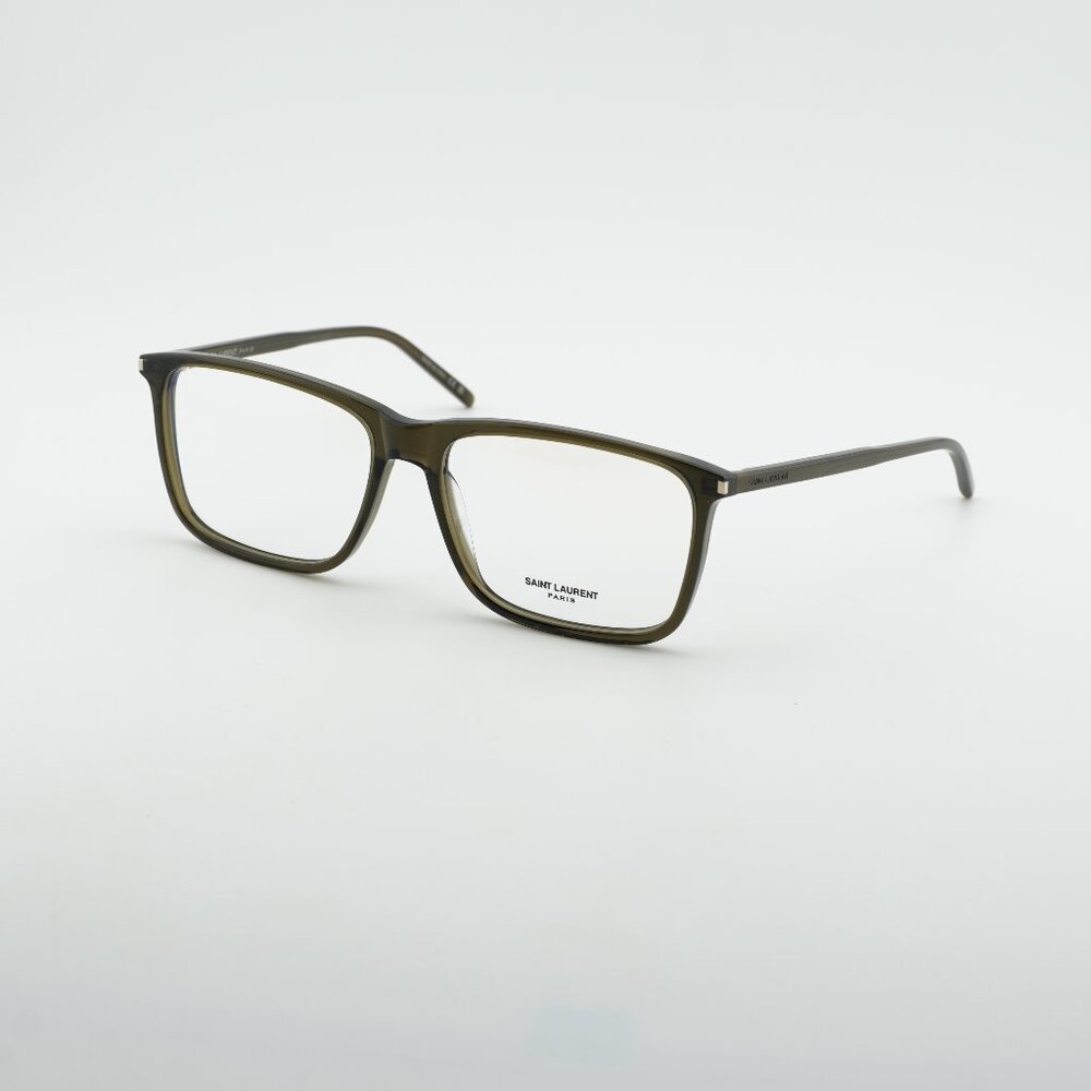 Saint Laurent SL454 008 Square Eyeglasses Shiny Green 59mm Frame